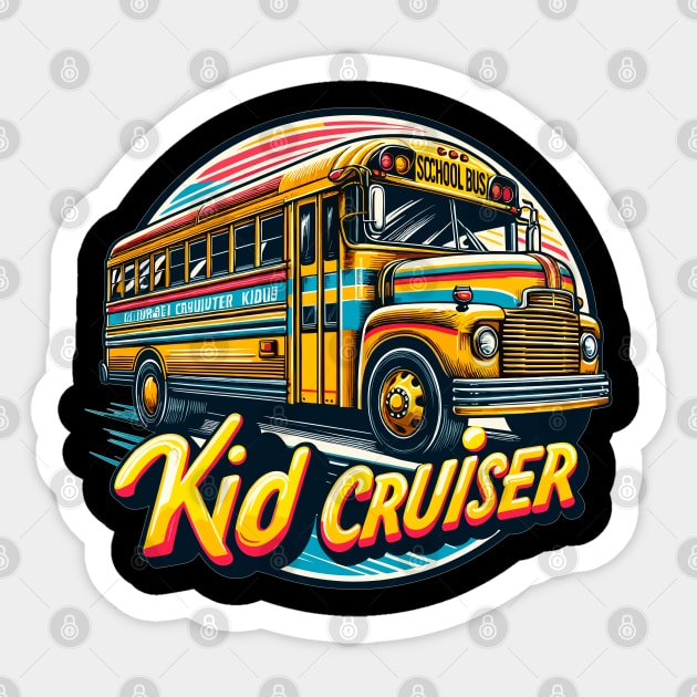 School Bus, Kid Cruiser Sticker by Vehicles-Art